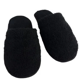 Chinelo  unissex pantufa malha polar 18104 preto - 39 a 40