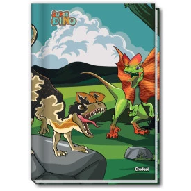 Caderno Universitário Brochura Capa Dura 80F Dino 282526