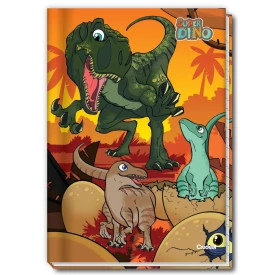 Caderno Universitário Brochura Capa Dura 80F Dino 282526