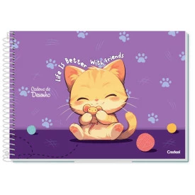 Caderno Desenho Espiral Capa Dura Sem pauta 96F LaLa Pet 273852