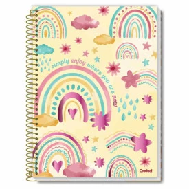 Caderno Universitário Espiral Capa Dura 80F Arco Iris 278000
