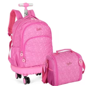 Kit Mochila Rodinha e Lancheira Juvenil Barbie By Luxcel Ref 47712
