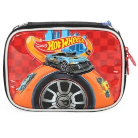 Estojo Escolar Infantil 100 Pens Hot Wheels by Luxcel Ref 41504