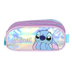 Estojo Escolar Stich 3 Compartimentos Infantil Luxcel Ref 42415