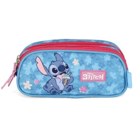 Estojo Escolar Feminino Stitch 3 Compartimentos Infantil Luxcel  Ref 50105