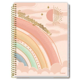 Caderno Universitário Espiral Capa Dura 80F Arco Iris 278000