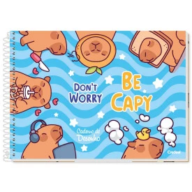 Caderno Desenho Espiral Capa Dura Sem pauta 80F Capivara 286159