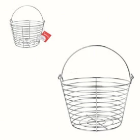 Fruteira Cesto Organizador Redondo 19cm Diâmetro Cor Prata