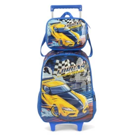 Kit Mochila de Rodinha Infantil Masculina Luxcel 39052
