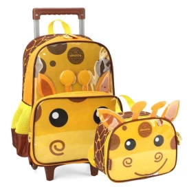 Kit Mochila de Rodinha Infantil Masculina Girafa Up4you 39942