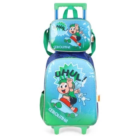 Kit Mochila Rodinha e Lancheira Turma Da Monica by Luxcel Ref 41322