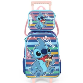 Kit Mochila de rodinha e lancheira Stitch by Luxcel 41532