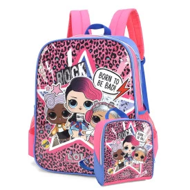 KIT MOCHILA ESCOLAR FEMININA BONECA LOL SURPRISE LUXCEL ROSA 34581
