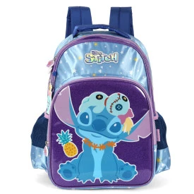 Mochila Costa Stitch Escolar Juvenil Luxcel Ref 42401