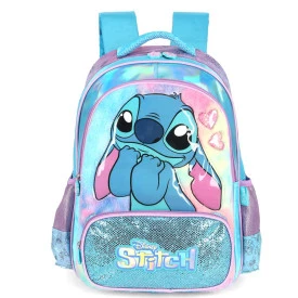 Mochila Costa Stitch Escolar Juvenil Luxcel Ref 42411
