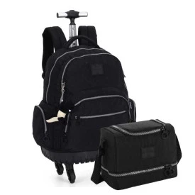 Kit Mochila De Rodinha Juvenil Preto Up4you by Luxcel Ref 47157