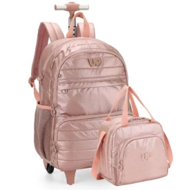 Kit Mochila De Rodinha e Lancheira Metalizadas Up4you 47243