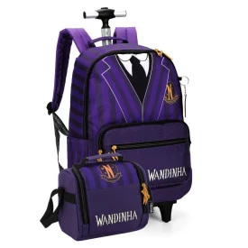 Kit Mochila de Rodinha Wandinha Addams by Luxcel Ref.47264