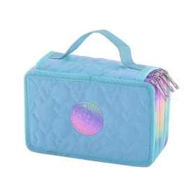 Estojo Escolar Grande 4 Compartimentos Infantil Yepp 8205 Cor:Azul