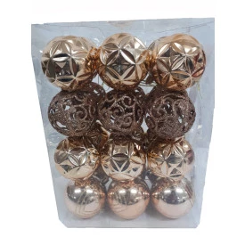 Kit de Bolas de Natal Decoradas com 24 Peças Wincy Ref.85002