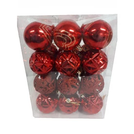 Kit de Bolas de Natal Decoradas com 24 Peças Wincy Ref.85002