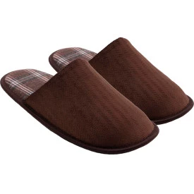 Chinelo Masculino de Quarto 43-44 Marrom com Xadrez Antiderrapante GZT