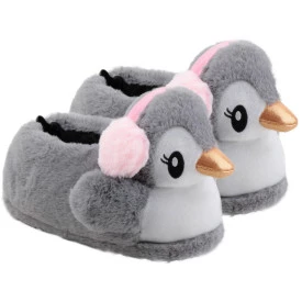 Pantufa Feminina 3D Pinguim 41-42 Quentinha e Antiderrapante GZT